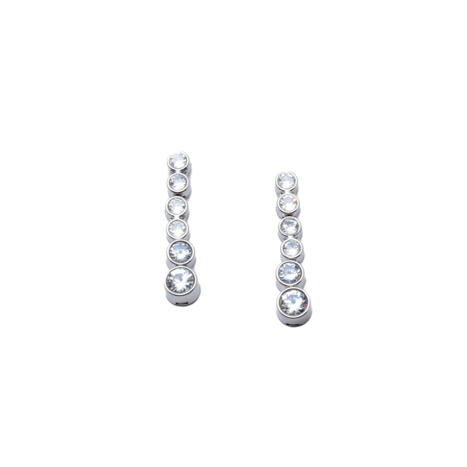 ARETES ZO15783E PLATEADO BLANCO ACERO INOXIDABLE