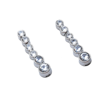 ARETES ZO15783E PLATEADO BLANCO ACERO INOXIDABLE