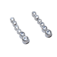ARETES ZO15783E PLATEADO BLANCO ACERO INOXIDABLE