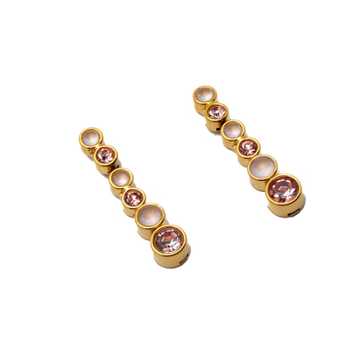 ARETES ZO15783E DORADO ROSA ACERO INOXIDABLE
