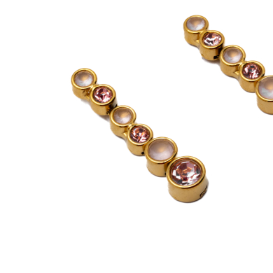 ARETES ZO15783E DORADO ROSA ACERO INOXIDABLE