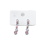 ARETES ZO15783E PLATEADO ROSA ACERO INOXIDABLE