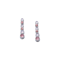 ARETES ZO15783E PLATEADO ROSA ACERO INOXIDABLE