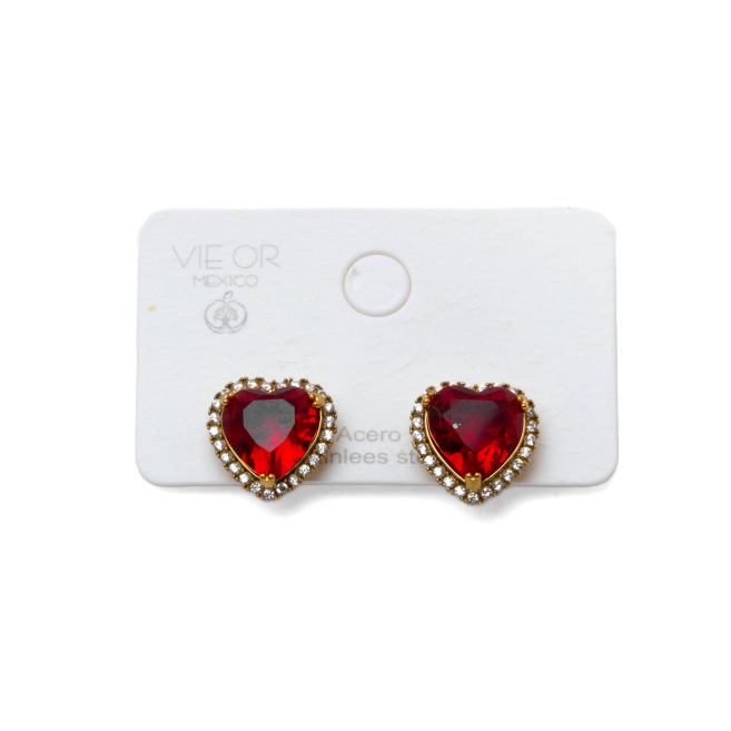 ARETES ZO15344E DORADO ROJO ACERO INOXIDABLE G35