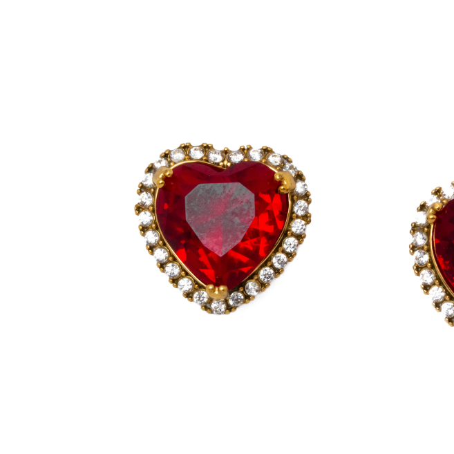 ARETES ZO15344E DORADO ROJO ACERO INOXIDABLE G35