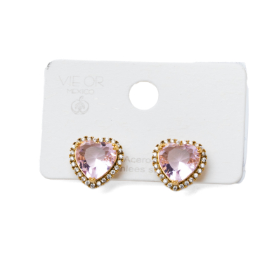 ARETES ZO15344E DORADO ROSA ACERO INOXIDABLE G35