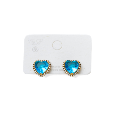 ARETES ZO15344E DORADO AZUL ACERO INOXIDABLE G35