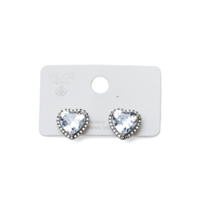 ARETES ZO15344E PLATEADO BLANCO ACERO INOXIDABLE G35