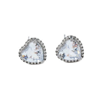 ARETES ZO15344E PLATEADO BLANCO ACERO INOXIDABLE G35