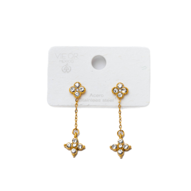 ARETES ZO15102E DORADO BLANCO ACERO INOXIDABLE G35