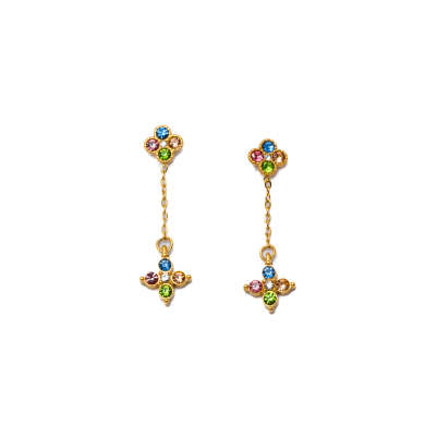 ARETES ZO15102E DORADO MULTICOLOR ACERO INOXIDABLE G35