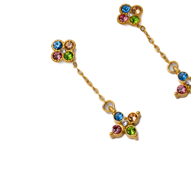 ARETES ZO15102E DORADO MULTICOLOR ACERO INOXIDABLE G35