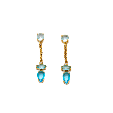 ARETES ZO15484E DORADO AZUL ACERO INOXIDABLE G35