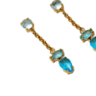 ARETES ZO15484E DORADO AZUL ACERO INOXIDABLE G35