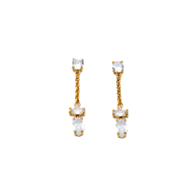 ARETES ZO15484E DORADO BLANCO ACERO INOXIDABLE G35