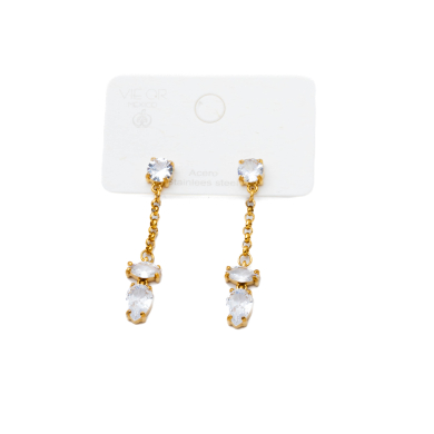 ARETES ZO15484E DORADO BLANCO ACERO INOXIDABLE G35