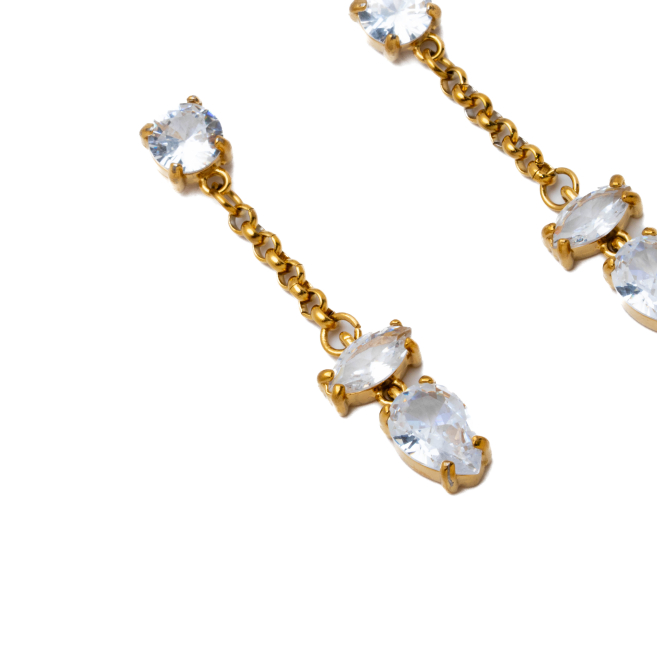 ARETES ZO15484E DORADO BLANCO ACERO INOXIDABLE G35