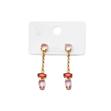 ARETES ZO15484E DORADO ROSA ACERO INOXIDABLE G35