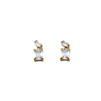 ARETES ZO15487E DORADO BLANCO ACERO INOXIDABLE G35
