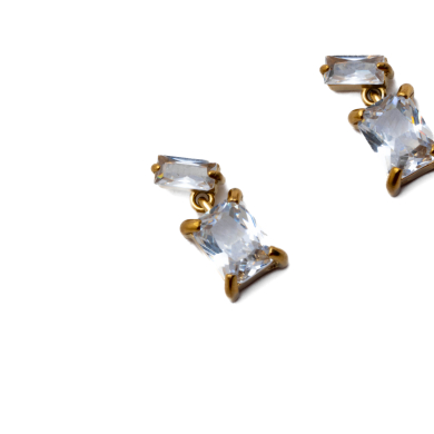 ARETES ZO15487E DORADO BLANCO ACERO INOXIDABLE G35