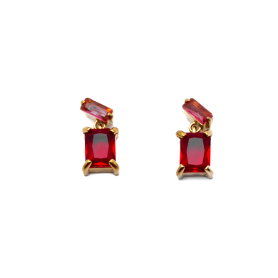 ARETES ZO15487E DORADO ROJO ACERO INOXIDABLE G35