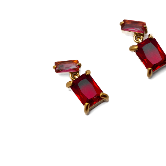 ARETES ZO15487E DORADO ROJO ACERO INOXIDABLE G35