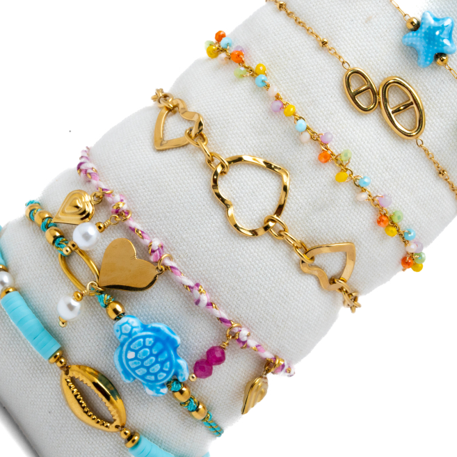 Set 12 Pulseras Y00286 Acero Inoxidable