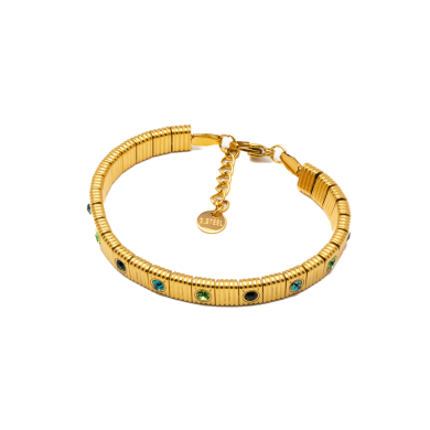 PULSERA ZO15170B VERDE DORADO Acero Inoxidable 2C58