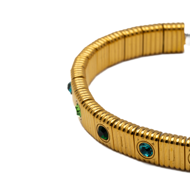 PULSERA ZO15170B VERDE DORADO Acero Inoxidable 2C58