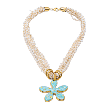 COLLAR Y01142 AZUL Acero Inoxidable