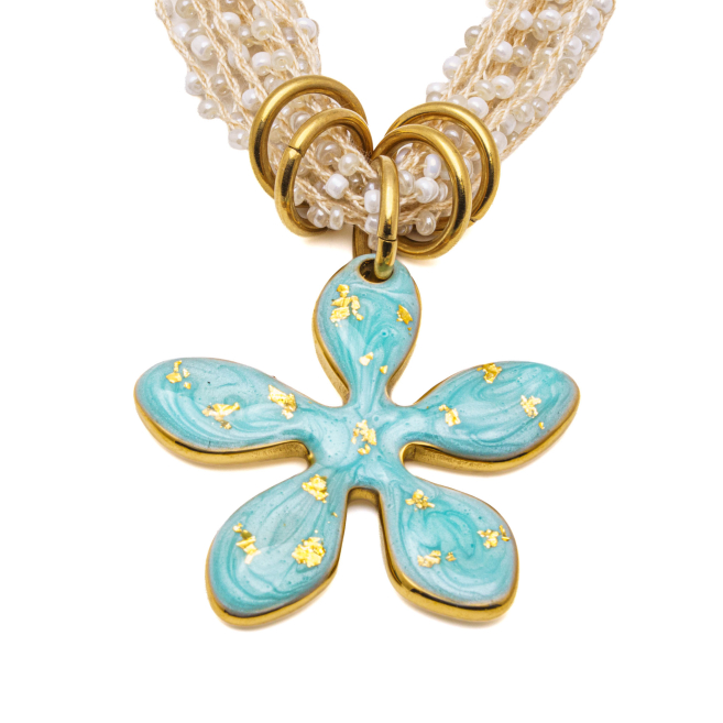 COLLAR Y01142 AZUL Acero Inoxidable
