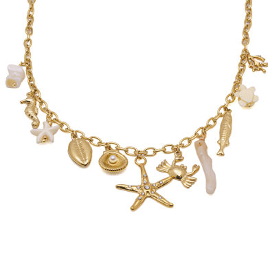 Collar Y00961 Beig Acero Inoxidable 2B28