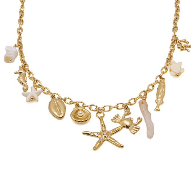 Collar Y00961 Beig Acero Inoxidable 2B28