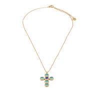 COLLAR ZO15373N AZUL DORADO Acero Inoxidable 2D11
