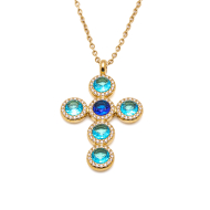 COLLAR ZO15373N AZUL DORADO Acero Inoxidable 2D11