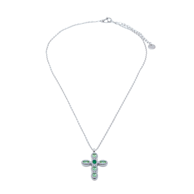 COLLAR ZO15372N VERDE PLATEADO Acero Inoxidable E31