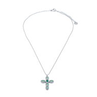 COLLAR ZO15372N VERDE PLATEADO Acero Inoxidable E31