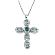 COLLAR ZO15372N VERDE PLATEADO Acero Inoxidable E31