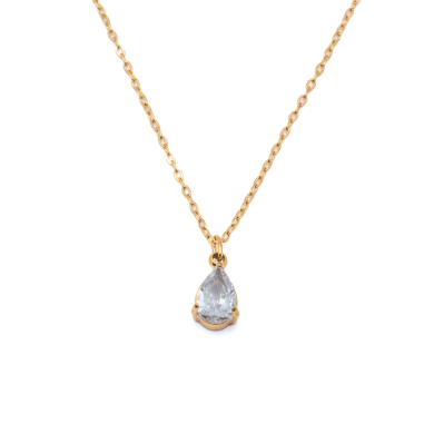 COLLAR ZO8370N DORADO BLANCO ACERO INOXIDABLE E12