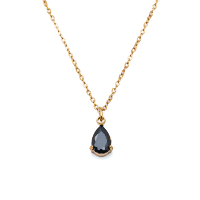 COLLAR ZO8370N DORADO NEGRO ACERO INOXIDABLE E12