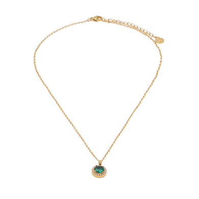 COLLAR ZO15796N VERDE DORADO Acero Inoxidable E110