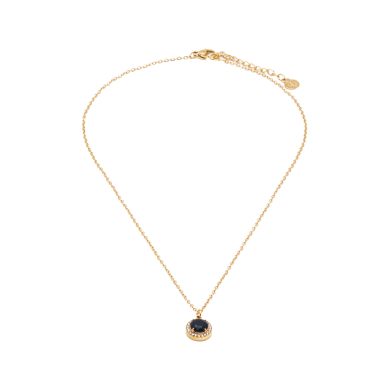 COLLAR ZO15796N NEGRO DORADO Acero Inoxidable E110