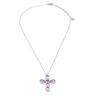 COLLAR ZO15375N ROSA PLATEADO Acero Inoxidable 2D11