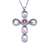 COLLAR ZO15375N ROSA PLATEADO Acero Inoxidable 2D11