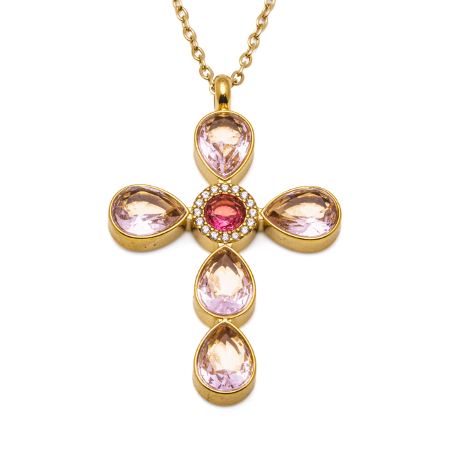 COLLAR ZO15375N ROSA DORADO Acero Inoxidable 2D11