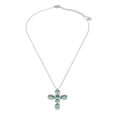 COLLAR ZO15375N VERDE PLATEADO Acero Inoxidable 2D11