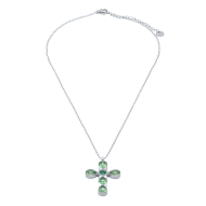 COLLAR ZO15375N VERDE PLATEADO Acero Inoxidable 2D11