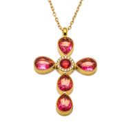 COLLAR ZO15375N ROJO DORADO Acero Inoxidable 2D11