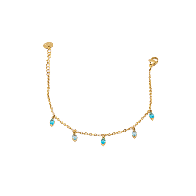 PULSERA ZO15465B DORADO AZUL ACERO INOXIDABLE 2B31