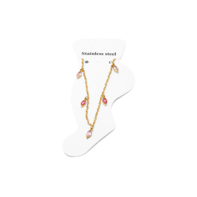 TOBILLERA ZO15466B ROSA DORADO ROSA ACERO INOXIDABLE 2B31